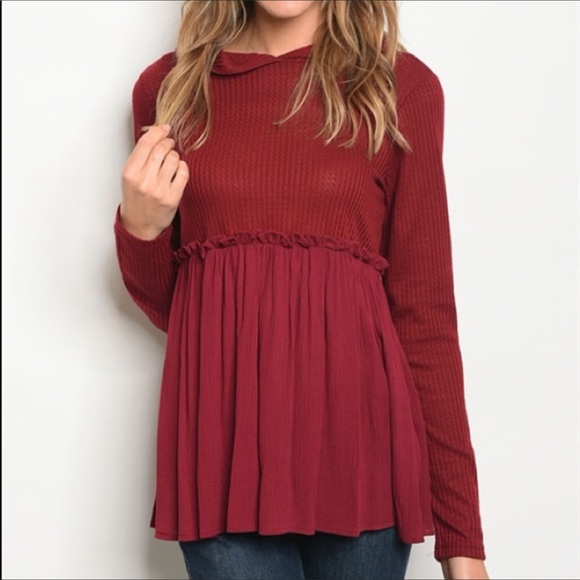 Tops - New Long sleeve roundneckline babydoll tunic top